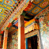 Shangri-la - fresco and ceiling in monastery