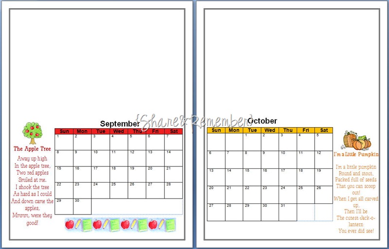 Handprint Calendar Template