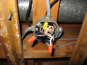 Light fixture being used as an incredibly overfull junction box