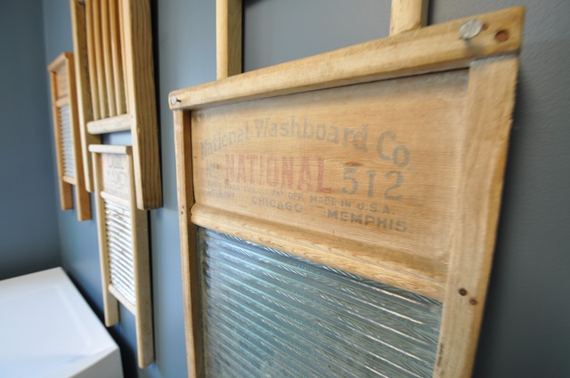 Vintage Washboards in Laundry Room