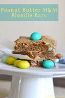 Peanut Butter M&M Blondie Bars