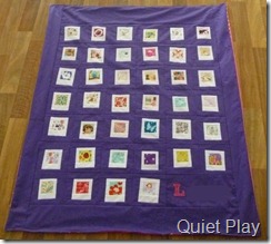 Purple Polaroid quilt for L