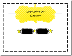 Large Zebra Star Sunglasses Large Zebra Star Sunglasses