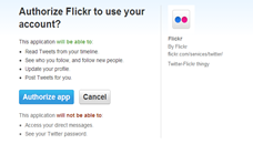 Example of Twitter Authourization from Flickr