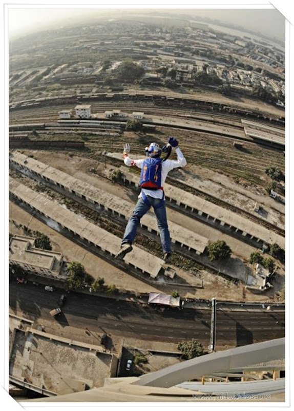 Image Dimension: 368x512 :: BASE Jump from MCB Tower, Karachi by Russian extreme sport star Valery Rozov BASE Jump from MCB Tower, Karachi by Russian extreme sport star Valery Rozov