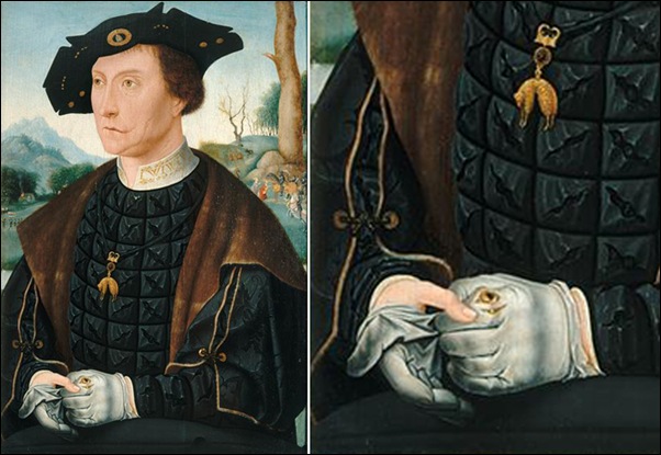  Mostaert, Portrait d'un homme tirant un gant 1520-22