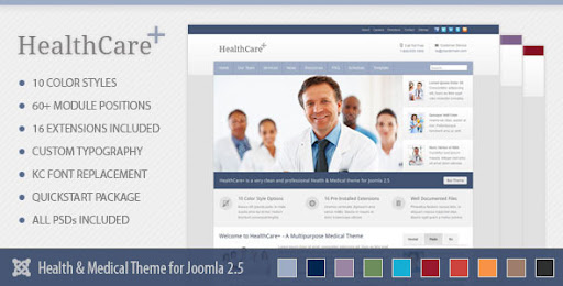HealthCare+ Medical & Health Joomla Theme - Corporate Joomla