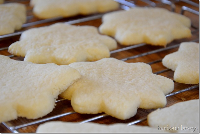 sugar cookies cooling on baking racks