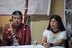 Sarayaku leaders and spokespeople José Gualinga (President) and Patricia Gualinga.
Photo: Zoë Tryon