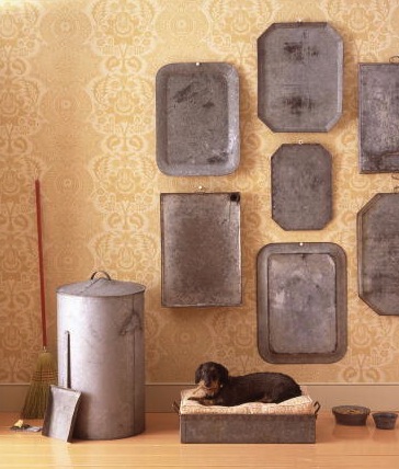 This deep galvanized tray makes a perfect bed for Guendolina. (Martha Stewart Living)