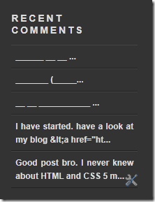 Recent Comments Widget By Blogger