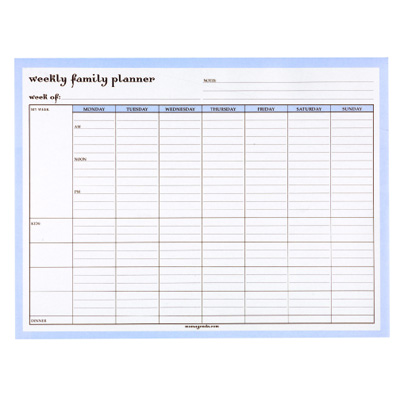 This oversize calendar has a special spot for after-school activities and dinner ideas. Hang it in a place where the whole family can see it. Family Planner, $16.95, momagenda.com [photo courtesy of Staples]