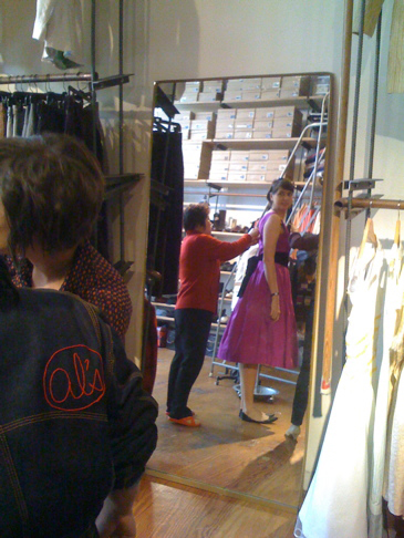 Sabrina at her fitting.