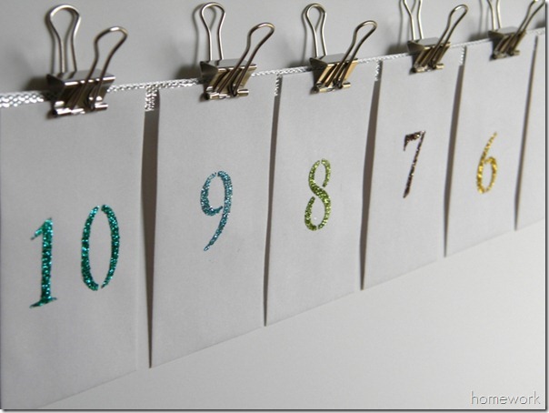 Carolyn's Homework - Glittery New Year's Countdown Banner