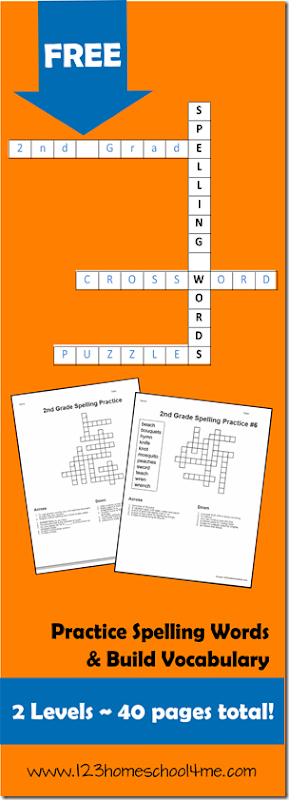 Worksheets for Kids - 2nd Grade Crossword Spelling Puzzles FREE 2nd Grade Crossword Spelling Puzzles #spelling #worksheetsforkids #homeschooling