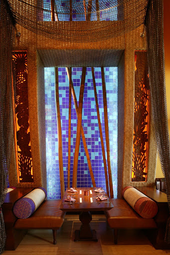 A dining area at Tchoup Chop in Orlando. The exotic flare is stunning.