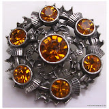 Multi-stoned Thistle Brooch #2