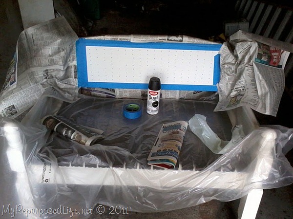 stenciling with Dual spray paint