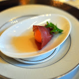 Amuse bouche : jambon cru et melon.