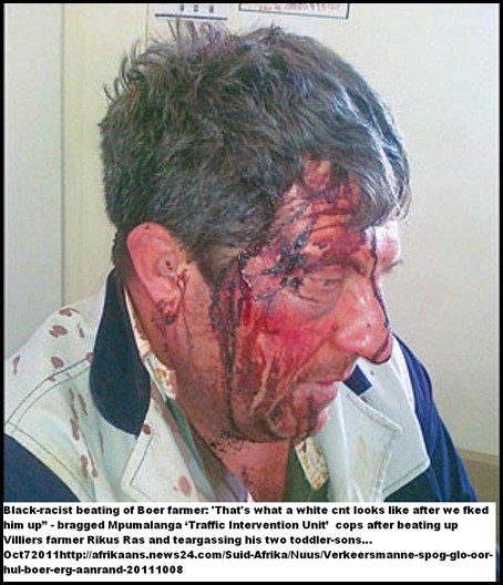 RAS WIKUS BLACK TRAFFIC COPS BRAG ABOUT ASSAULTING GROOTVLEI FARMER IN FRONT OF HIS KIDSOct72011