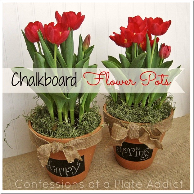 CONFESSIONS OF A PLATE ADDICT: A Fun and Versatile Gift Idea...Chalkboard  Flower Pots