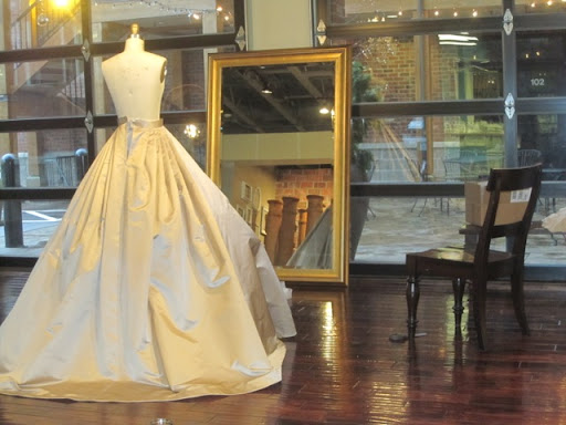 Once the skirt was completed, Steven tacked the hem by hand.