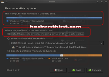 Install Windows 7 and Back Track