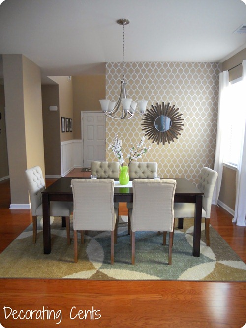 stenciled wall dining room