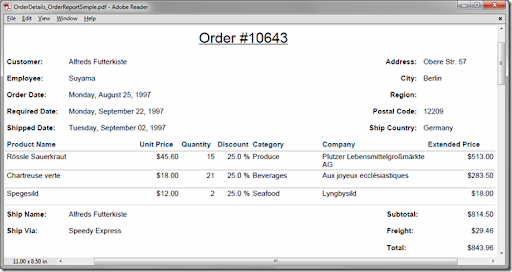 subscription form sample order