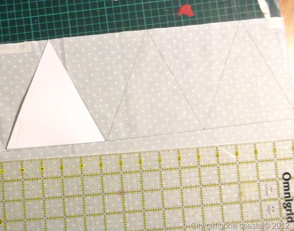 using template to draw flags on fabric