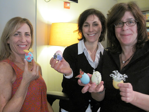 Kim, Betsy and Hannah with their creations Kim, Betsy and Hannah with their creations