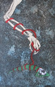 Isla Astrapada Por la Muerte ( Island Trapped by Death) 50 X78cm 2009 mix media etching