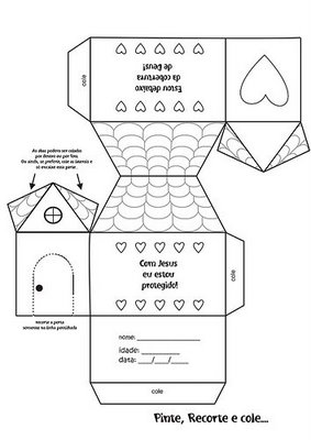 CASA PARA COLOREAR RECORTAR Y MONTAR CASA