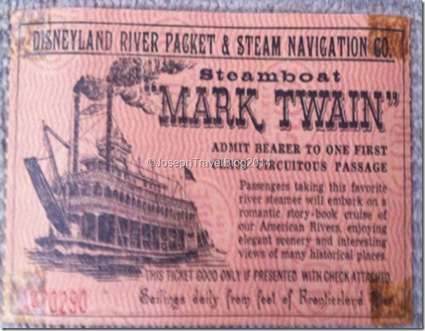 Vintage Disneyland Ticket Mark Twain 1957