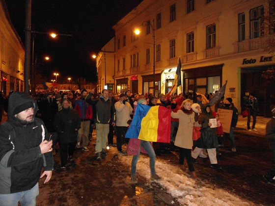 Protest impresionant în centrul Sibiului