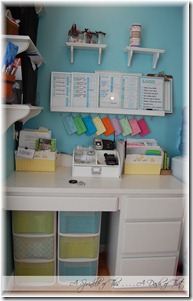 Desk area with plastic storage drawers after {A Sprinkle of This . . . . A Dash of That} Desk area with plastic storage drawers after {A Sprinkle of This . . . . A Dash of That}