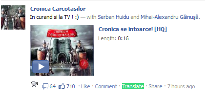 Facebook new translate link