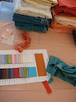 Corinne pulled some fabrics to use as backgrounds for some of our detail shots.