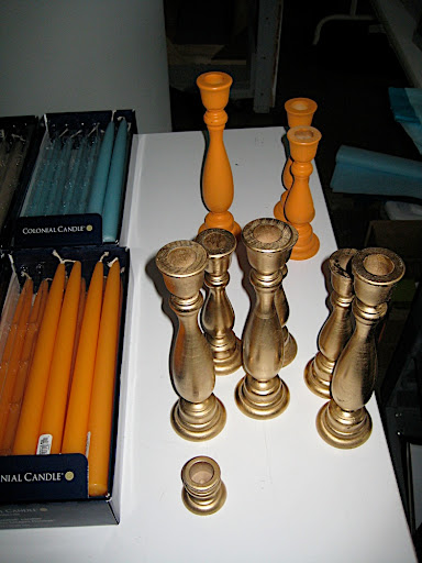 Some sprayed sticks. We also did some in a beautiful gold paint from Montana Paint, but ended up shooting the monochromatic versions.