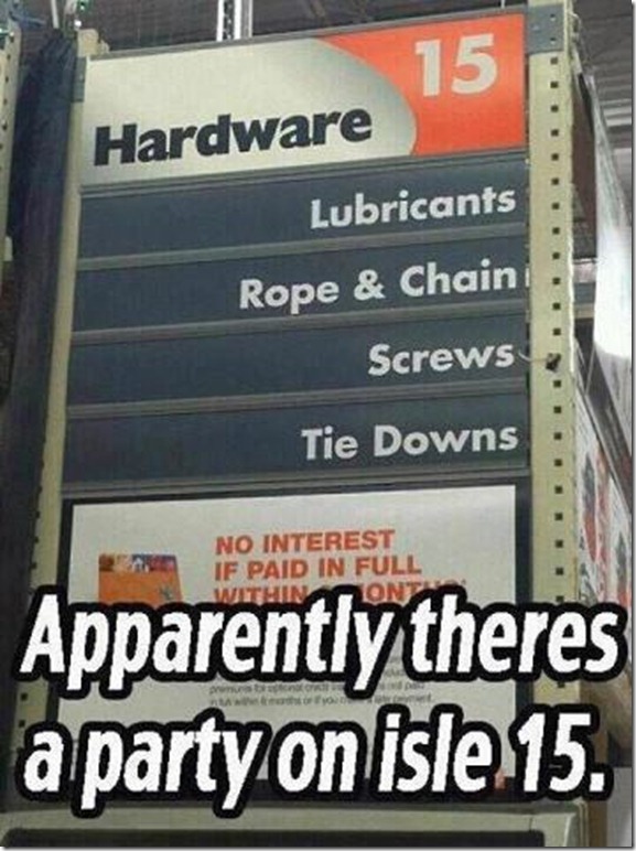 party on aisle 15