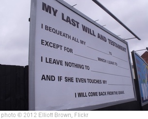 '48Sheet billboard art project - Birmingham - High Street Deritend - Digbeth - My last will and testament' photo (c) 2012, Elliott Brown - license: http://creativecommons.org/licenses/by-nd/2.0/