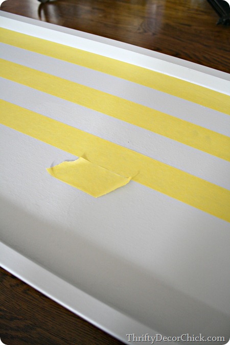 painting stripes on tray