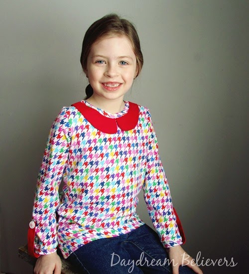 Daydream Believers Designs for Little Lizard King. The Perfect Ten Top Blog Tour. Beautiful handcrafted knit top with peter pan collar; timeless, stylish and oh so sweet!
