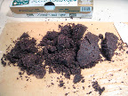 Dates, walnuts, and cocoa processed till it clings well when pressed. Much better. Note the waxed paper I dumped the mixture on; it's key. Dates, walnuts, and cocoa processed till it clings well when pressed. Much better. Note the waxed paper I dumped the mixture on; it's key.