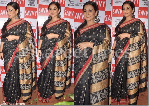 Vidya_Balan_Black_Silk_Saree