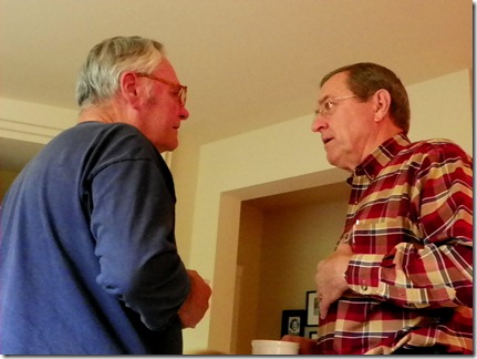 Bob Circeo and Jon DeRusha in deep conversation.