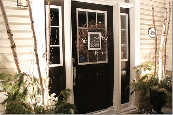 Winter Entryway from Setting for Four #decor #entryway