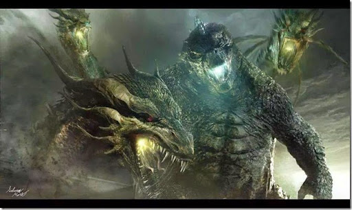 godzilla2014-vs-ghidorah - Artist Attribution Needed, please contact me if known!