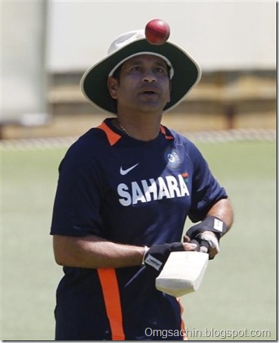 India's Sachin Tendulkar takes part in a training session at the WACA in Perth, Australia on Wednesday, Jan. 11, 2012. Australia will play India in the third test starting Jan.