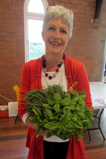 Susie with herbs